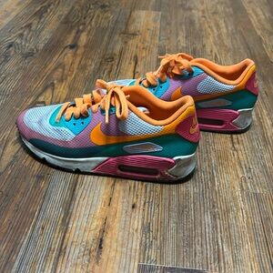 NIKE AIR MAX 90 HYPERFUSE PREMIUM "MULTICOLOR" VIOLET WOMENS 7.5 454460-500